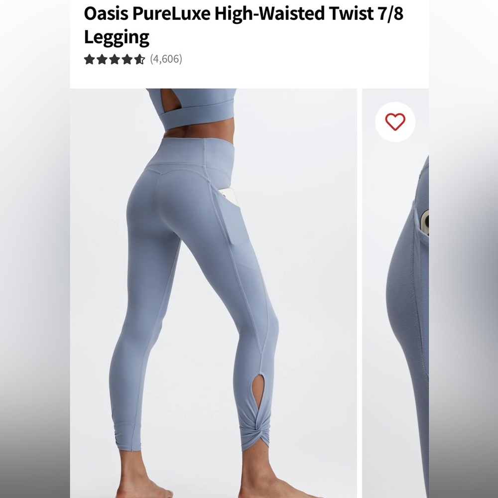 Oasis high waisted twist 7/8 leggings color name :faded denim